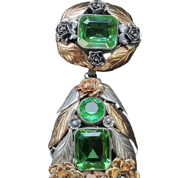 RARE! Vtg. 1940's HOBÉ 1/20 14K STERLING Brooch Pin SIGNED - Picture 3 of 14